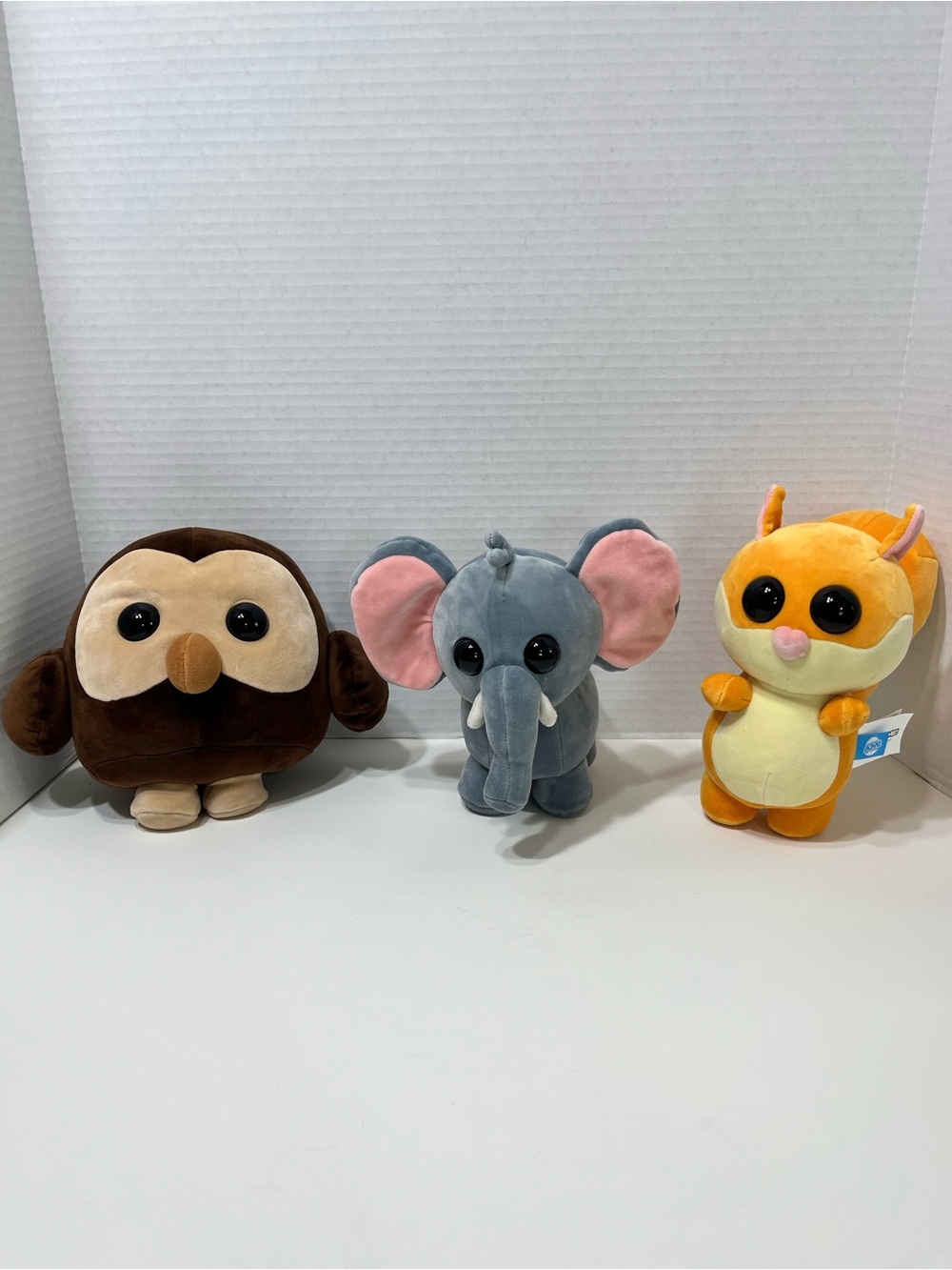 ROBLOX Adopt me plush owl elephant and squirrel stuffed animals toys no code